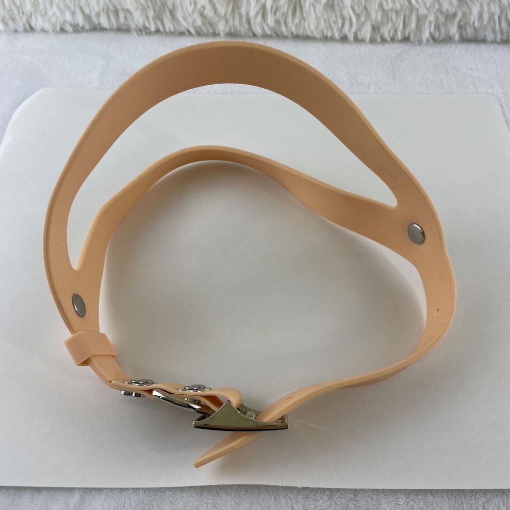 Nosey P Silicone Dog Harness Peach Apricot Waterproof Silver Buckle